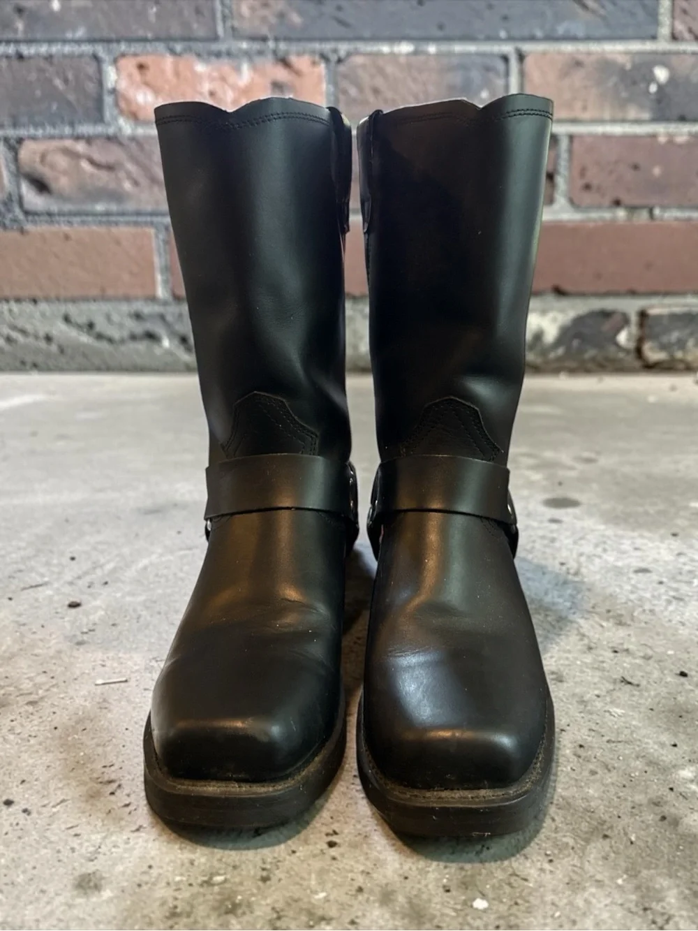 Dingo Men's Black Leather Harness Boots 10.5